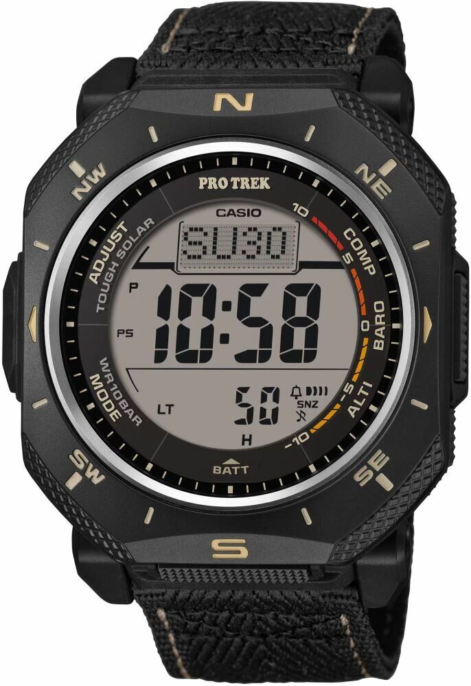 Casio PRG-69-1DR Solar Silikon Siyah 10 ATM 46 mm Erkek Kol Saati
