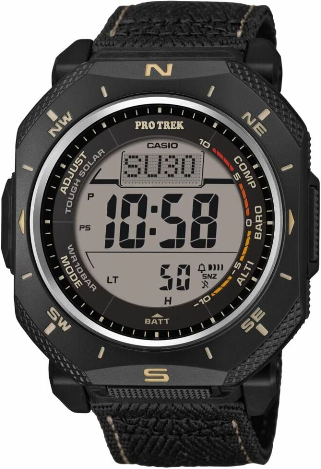 Casio PRG-69-1DR Solar Silikon Siyah 10 ATM 46 mm Erkek Kol Saati