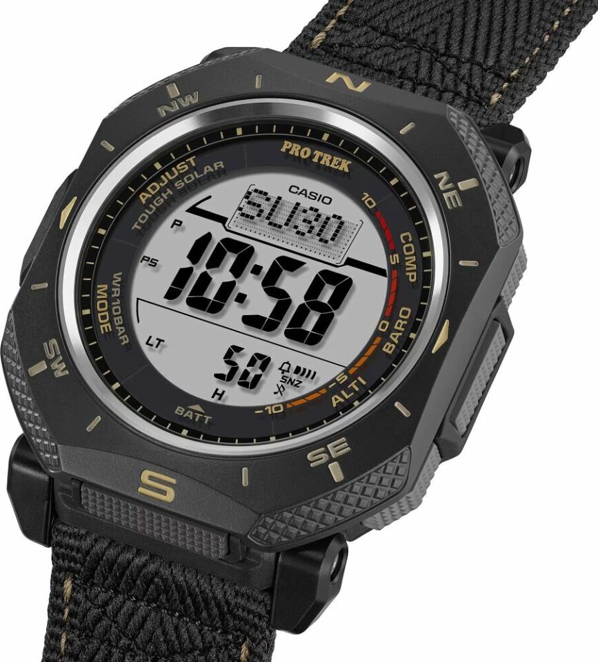 Casio PRG-69-1DR Solar Silikon Siyah 10 ATM 46 mm Erkek Kol Saati