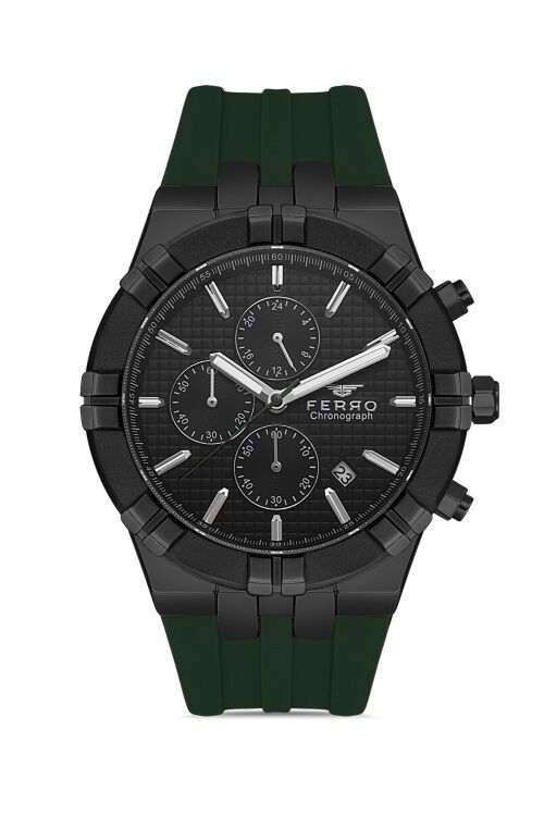 Ferro Yeşil Çelik Kordon Erkek Kol Saati FM11378D-ZQ2 Fonksiyonları Aktif 3ATM Su Geçirmez