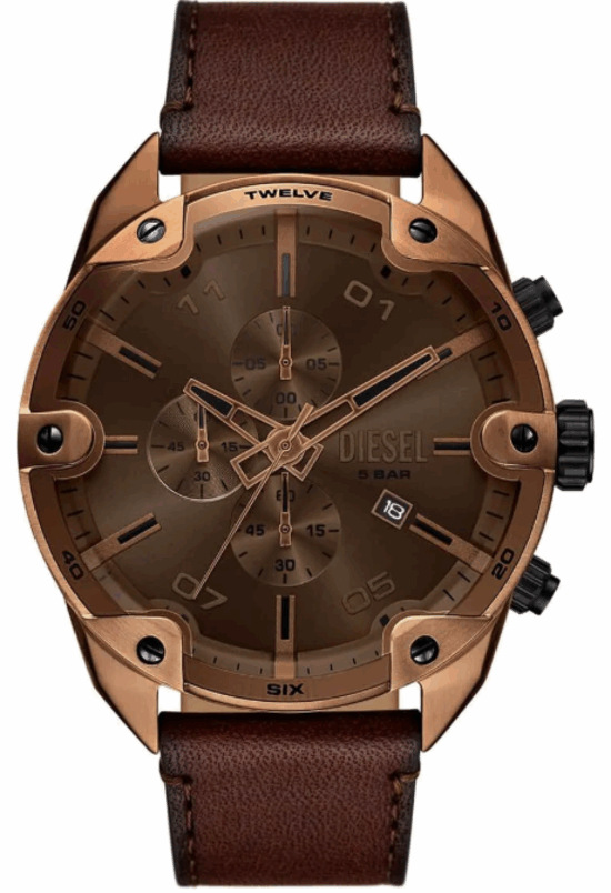 Diesel DZ4698 Quartz Bronz Deri Kordon 49 mm Erkek Kol Saati