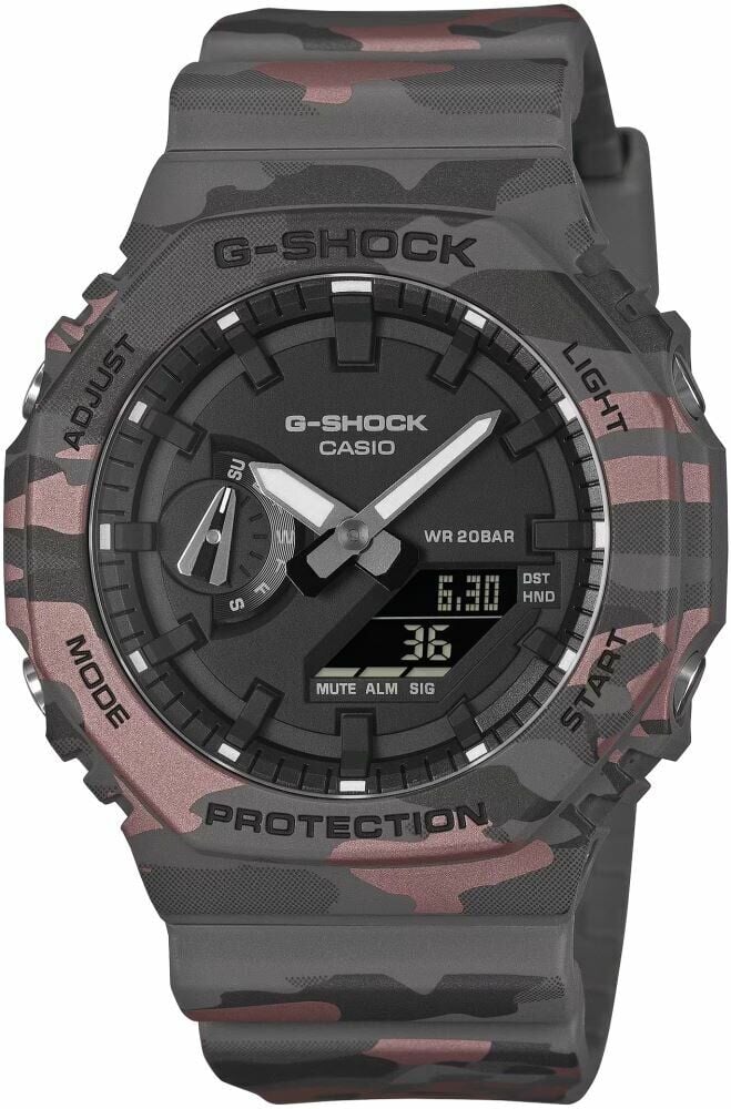Casio GA-2100CM-8ADR Quartz Silikon BiColor 20 ATM 45 mm Erkek Kol Saati