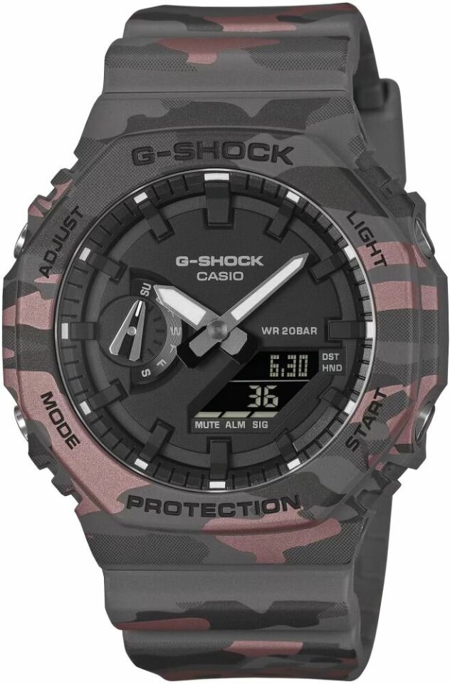 Casio GA-2100CM-8ADR Quartz Silikon BiColor 20 ATM 45 mm Erkek Kol Saati
