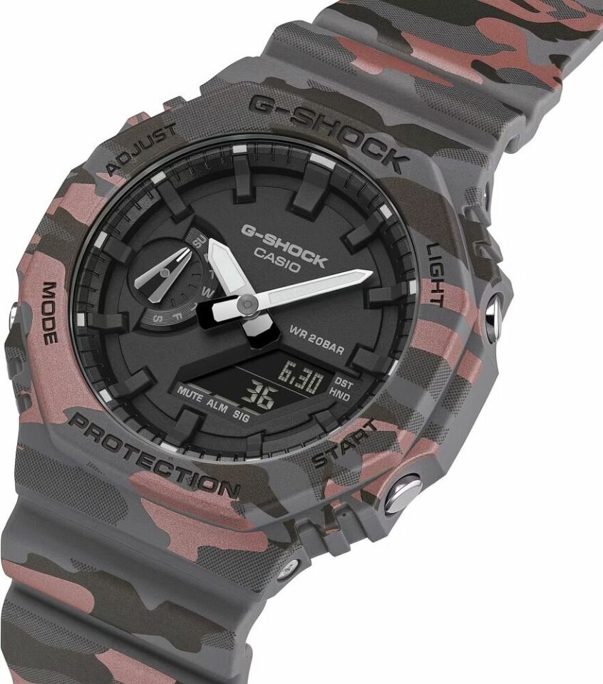 Casio GA-2100CM-8ADR Quartz Silikon BiColor 20 ATM 45 mm Erkek Kol Saati