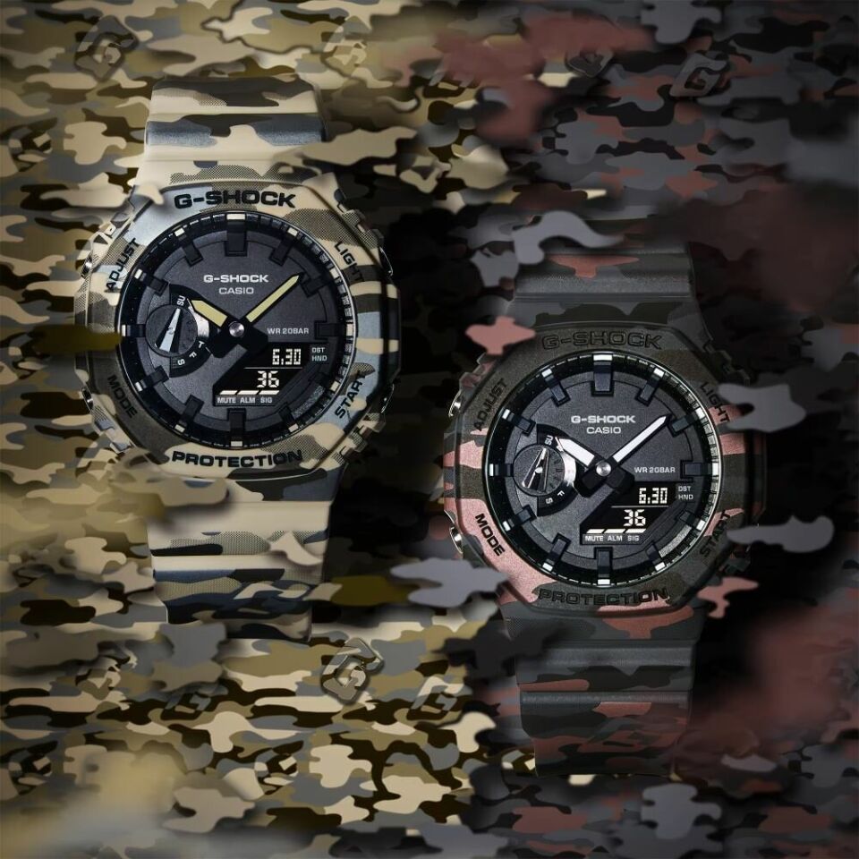 Casio GA-2100CM-8ADR Quartz Silikon BiColor 20 ATM 45 mm Erkek Kol Saati