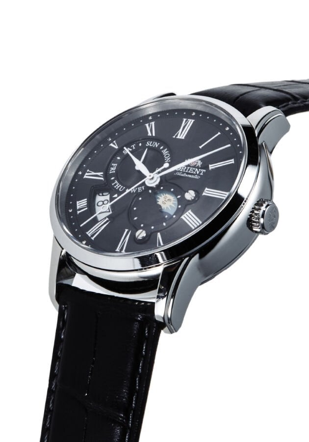 Orient Sun&Moon RA-AK0010B30B Kurmalı Otomatik Deri Siyah 43 mm Erkek Kol Saati