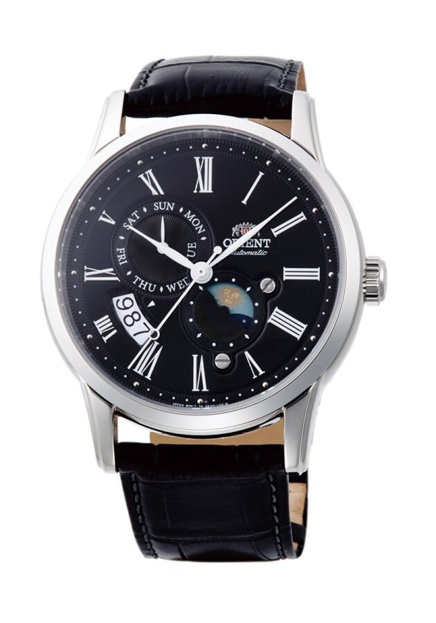 Orient Sun&Moon RA-AK0010B30B Kurmalı Otomatik Deri Siyah 43 mm Erkek Kol Saati