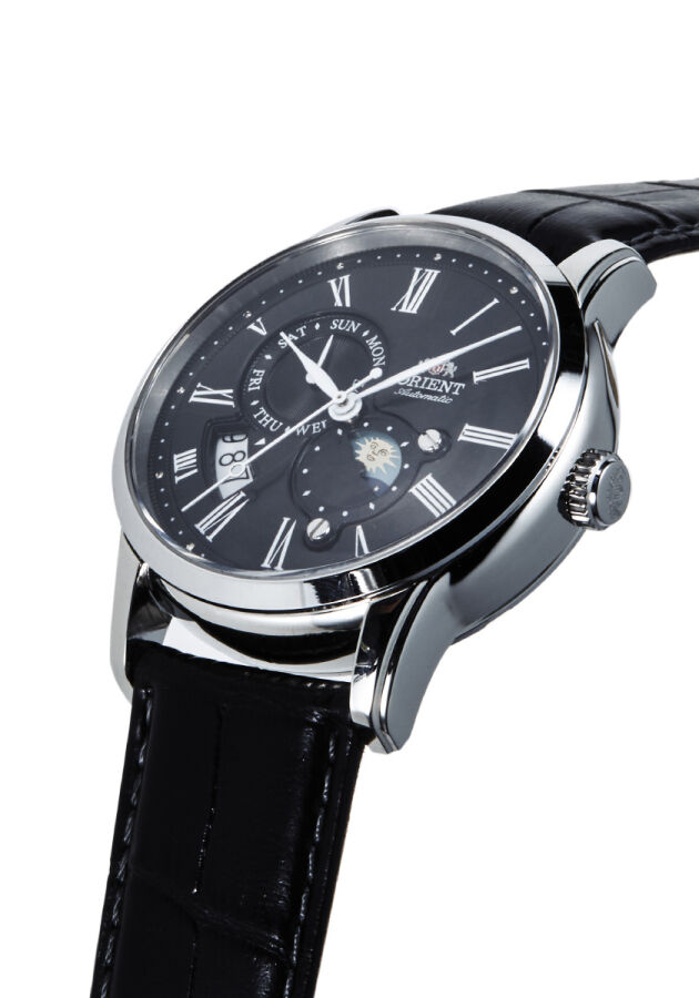 Orient Sun&Moon RA-AK0010B30B Kurmalı Otomatik Deri Siyah 43 mm Erkek Kol Saati