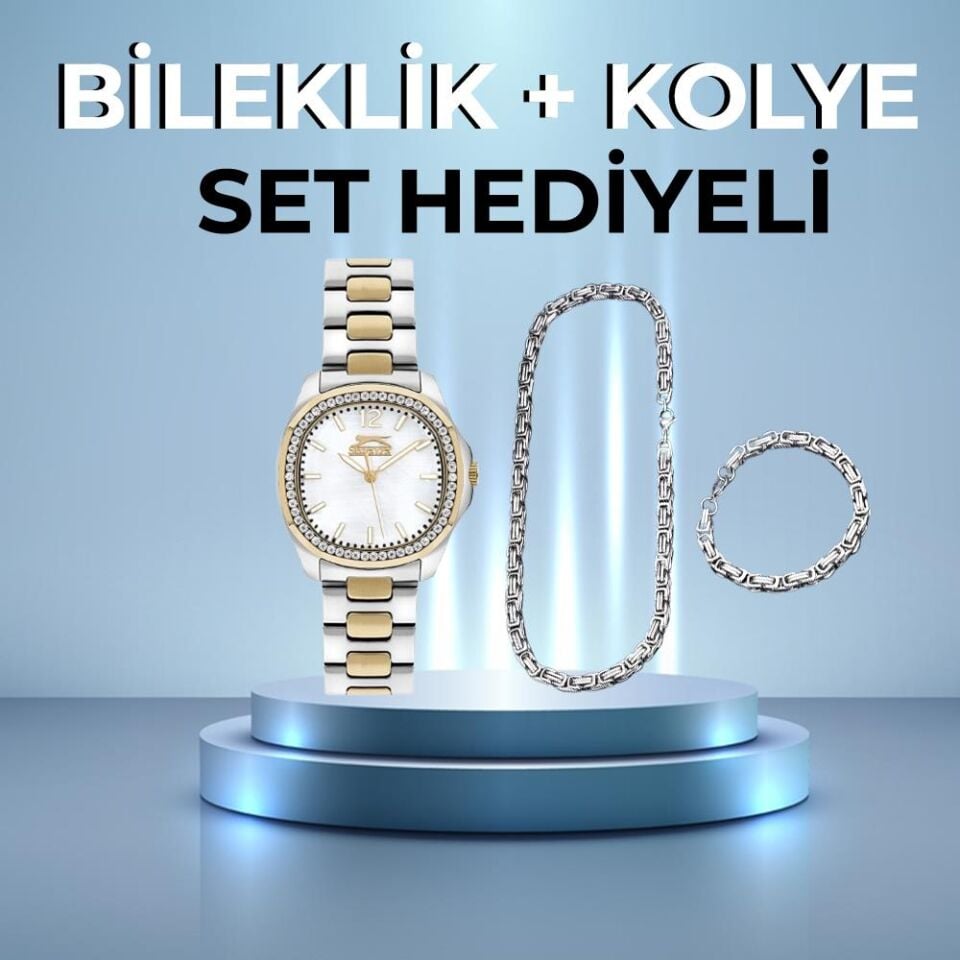 Slazenger SL.09.2238.3.03 Quartz Çelik Altın/Gri 36 mm Kadın Kol Saati