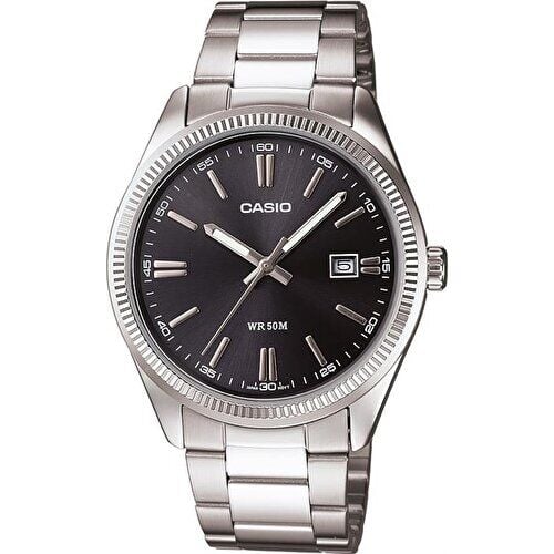 Casio MTP-1302D-1A1VDF Quartz Çelik Gri Siyah Kadran 39 mm Erkek Kol Saati