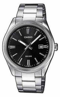 Casio MTP-1302D-1A1VDF Quartz Çelik Gri Siyah Kadran 39 mm Erkek Kol Saati
