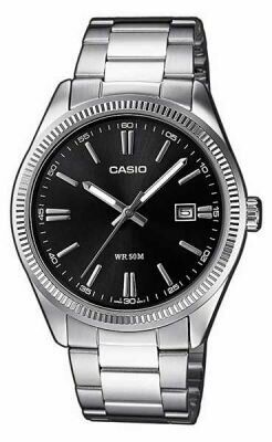 Casio MTP-1302D-1A1VDF Quartz Çelik Gri Siyah Kadran 39 mm Erkek Kol Saati