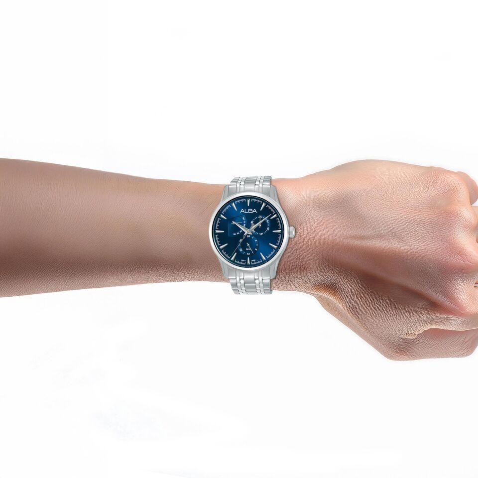 Alba AZ8015X1 Quartz Çelik Gri Lacivert Kadran 42 mm Erkek Kol Saati