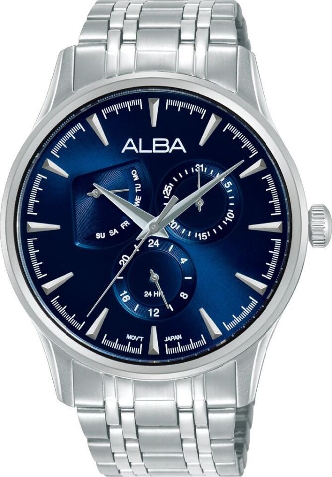 Alba AZ8015X1 Quartz Çelik Gri Lacivert Kadran 42 mm Erkek Kol Saati