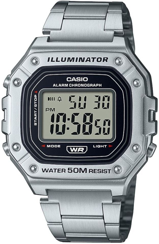 Casio W-218HD-1AVDF Quartz Çelik Gri 43 mm Erkek Kol Saati