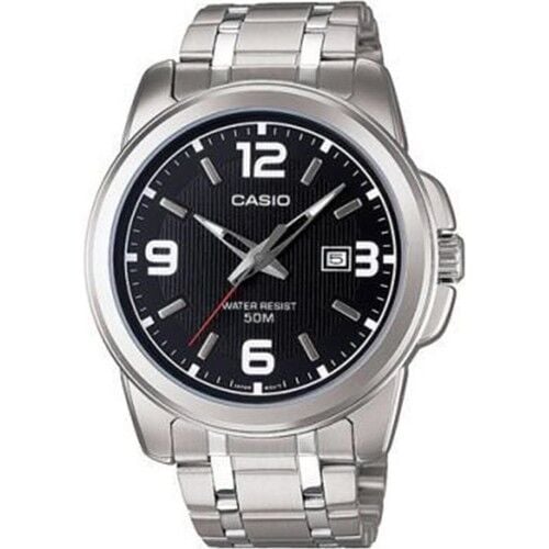 Casio MTP-1314D-1AVDF Quartz Çelik Gri Siyah Kadran 45 mm Erkek Kol Saati