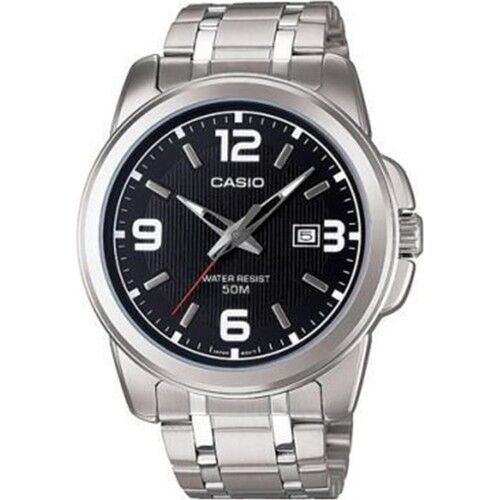 Casio MTP-1314D-1AVDF Quartz Çelik Gri Siyah Kadran 45 mm Erkek Kol Saati