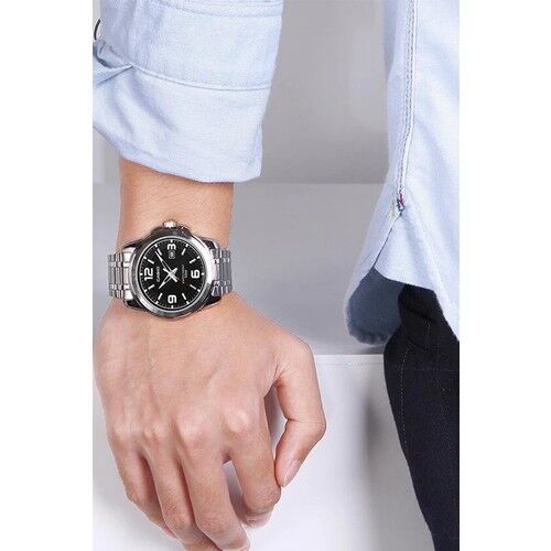 Casio MTP-1314D-1AVDF Quartz Çelik Gri Siyah Kadran 45 mm Erkek Kol Saati