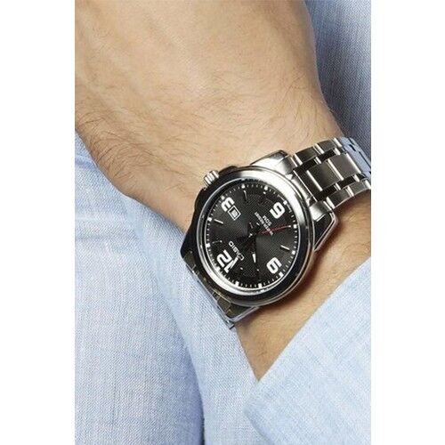 Casio MTP-1314D-1AVDF Quartz Çelik Gri Siyah Kadran 45 mm Erkek Kol Saati