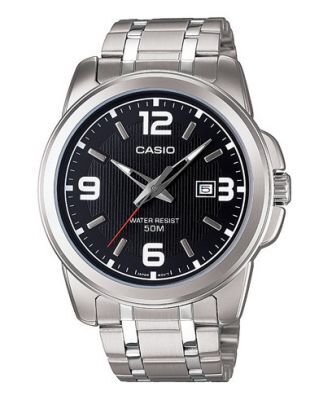 Casio MTP-1314D-1AVDF Quartz Çelik Gri Siyah Kadran 45 mm Erkek Kol Saati