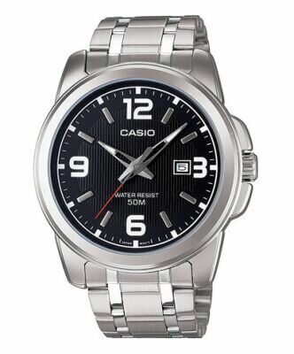Casio MTP-1314D-1AVDF Quartz Çelik Gri Siyah Kadran 45 mm Erkek Kol Saati