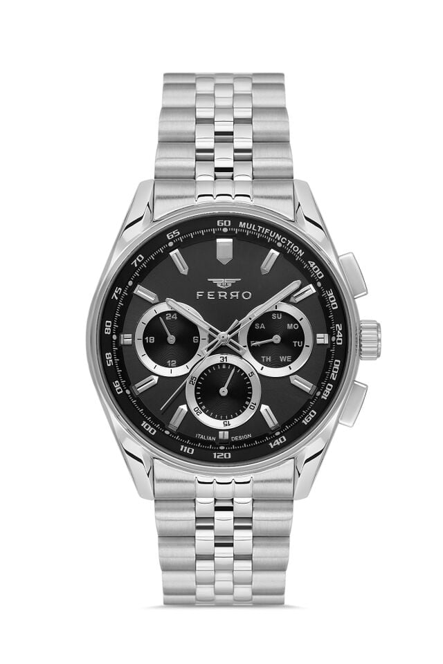 Ferro FM11749AWT-A2 Quartz Çelik Kordon Gri 44 mm Erkek Kol Saati
