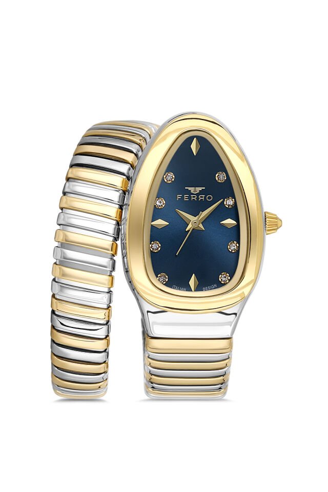 Ferro Sarı ve Gümüş Çelik Kordon Kadın Kol Saati FL40165A-D3 3ATM Su Geçirmez 2 Yıl Garantili