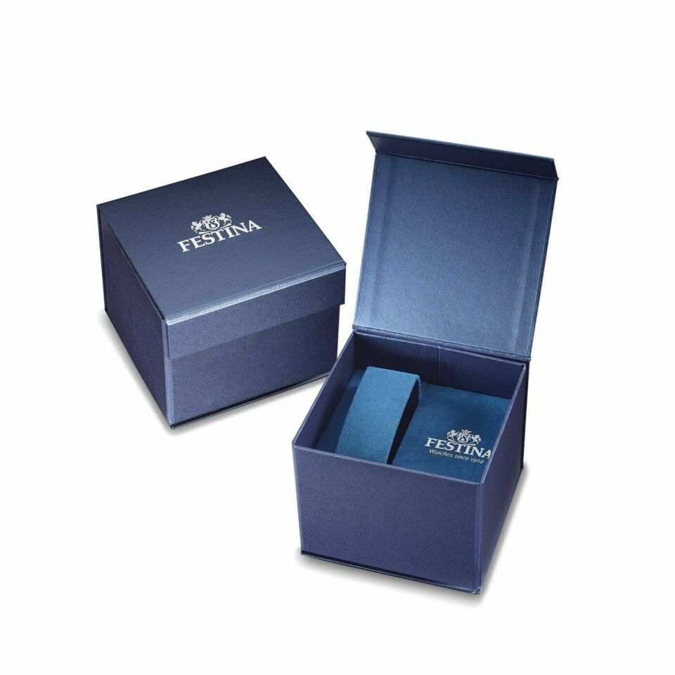 Festina F20735/1 Timeless Chronograph Quartz Çelik Siyah Mavi Kadran 20 ATM 47 mm Erkek Kol Saati