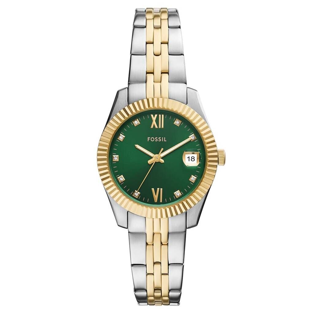 Fossil FES5388 Quartz Çelik Altın/Gri Yeşil Kadran 32 mm Kadın Kol Saati
