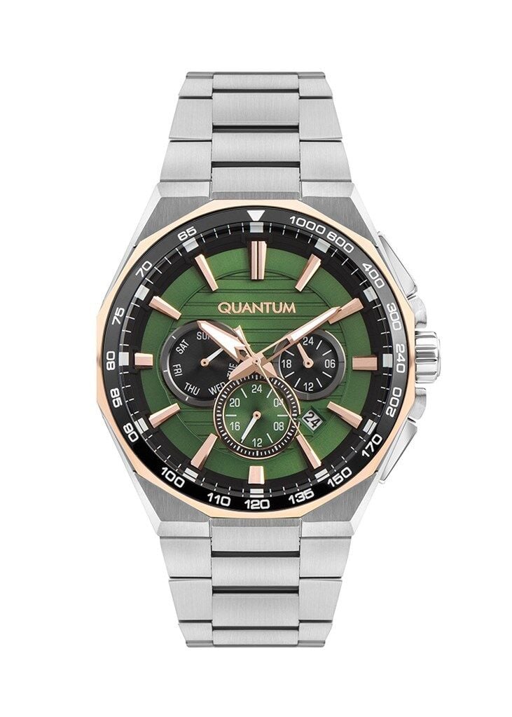 Quantum PWG1056.570 Quartz Çelik Gri Yeşil Kadran 5 ATM 45 mm Erkek Kol Saati