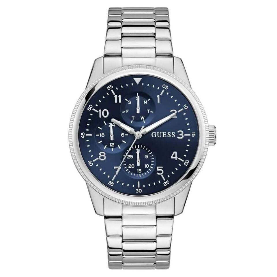 Guess GUGW0970G1 Quartz Çelik Gri Lacivert Kadran 44 mm Erkek Kol Saati