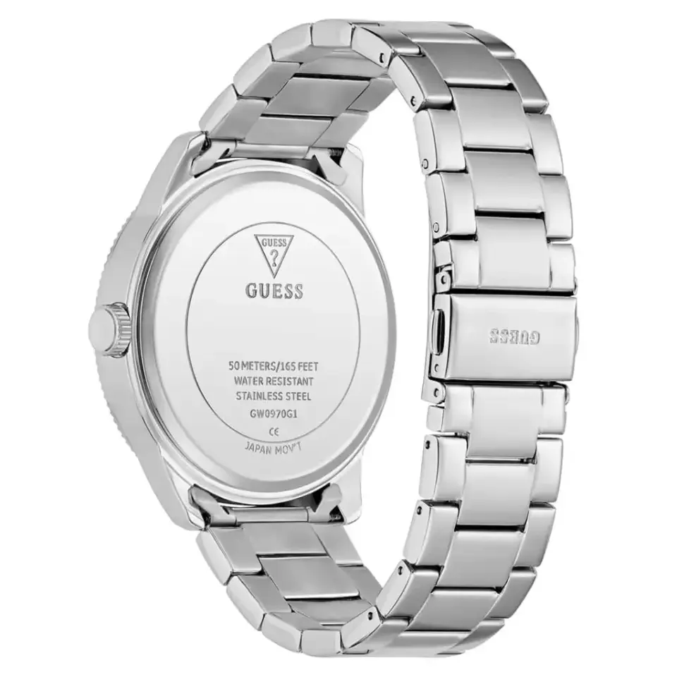 Guess GUGW0970G1 Quartz Çelik Gri Lacivert Kadran 44 mm Erkek Kol Saati
