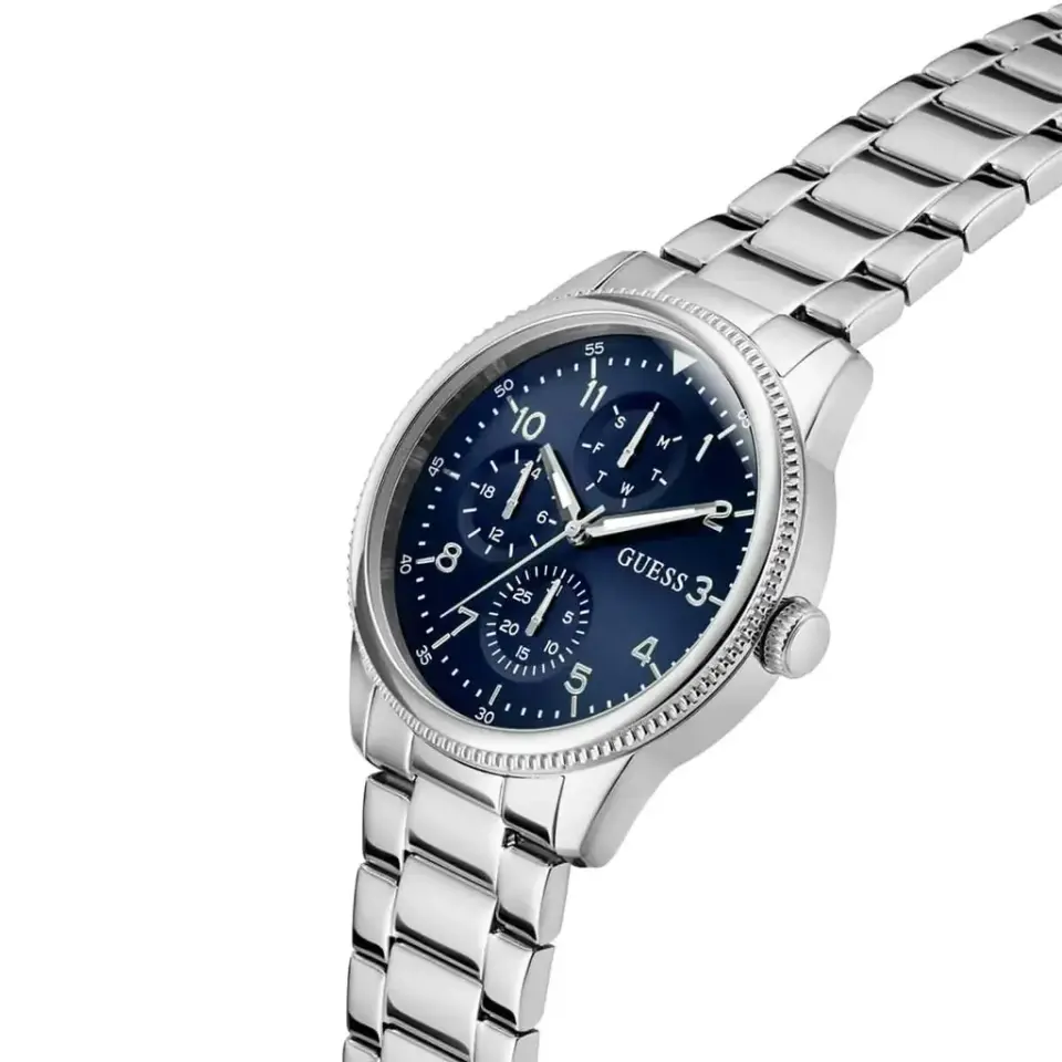 Guess GUGW0970G1 Quartz Çelik Gri Lacivert Kadran 44 mm Erkek Kol Saati