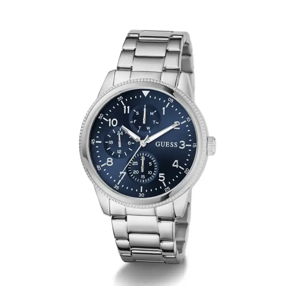 Guess GUGW0970G1 Quartz Çelik Gri Lacivert Kadran 44 mm Erkek Kol Saati