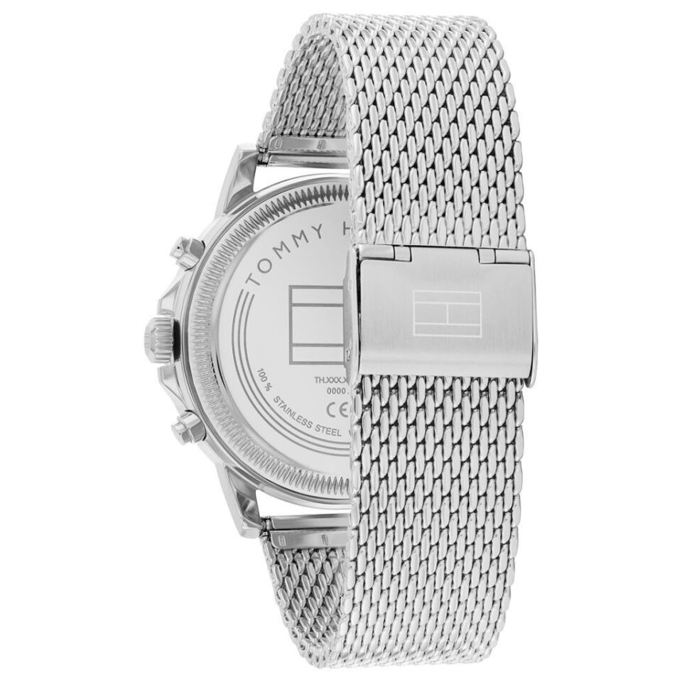 Tommy Hilfiger TH1710609 Quartz Çelik Hasır Gri Lacivert Kadran 44 mm Erkek Kol Saati