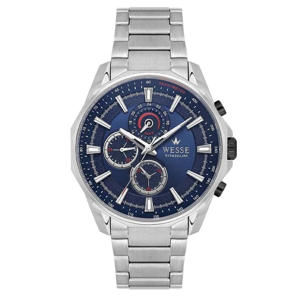 Wesse  WWG403605 Quartz Titanyum Gri Lacivert Kadran 42 mm Erkek Kol Saati