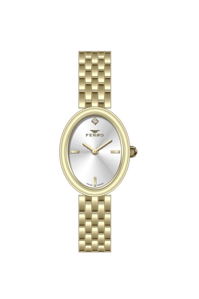 Ferro Sarı Çelik Kordon Kadın Kol Saati FL40156A-B 3ATM Su Geçirmez 2 Yıl Garantili HediyePaketli