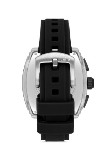 Ferro Siyah Silikon Kordon Erkek Kol Saati FM11351D-J2 Fonksiyonları Aktif 3ATM Su Geçirmez