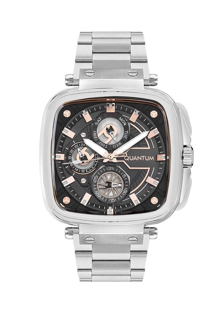 Quantum PWG1092.350 Quartz Çelik Gri 44 mm Siyah Kadran Erkek Kol Saati