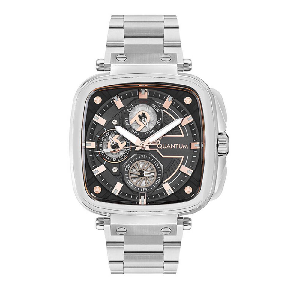 Quantum PWG1092.350 Quartz Çelik Gri 44 mm Siyah Kadran Erkek Kol Saati