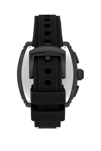 Ferro Siyah Silikon Kordon Erkek Kol Saati FM11351D-G Fonksiyonları Aktif 3ATM Su Geçirmez