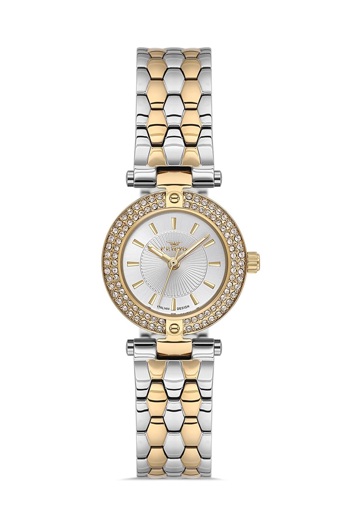 Ferro FL21608AWT-D Quartz Çelik Altın/Gri 21 mm Kadın Kol Saati