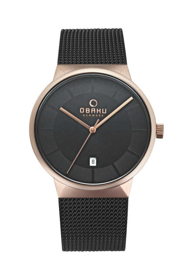 Obaku Denmark V200GDVBMB Quartz Hasır Siyah 40 mm Erkek Kol Saati