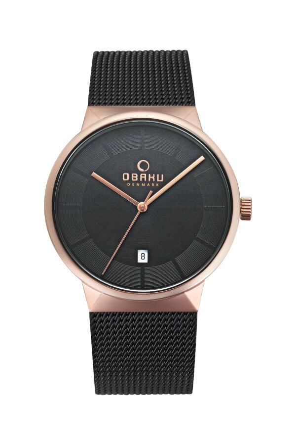 Obaku Denmark V200GDVBMB Quartz Hasır Siyah 40 mm Erkek Kol Saati