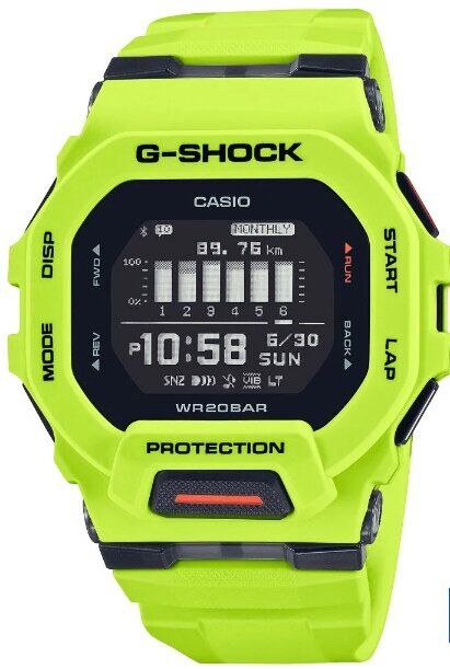 Casio G-Shock GBD-200-9DR Quartz Dijital Silikon Yeşil 20 ATM 46 mm Erkek Kol Saati