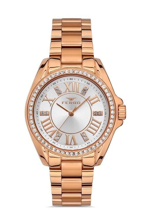 Ferro F51336A-C Rose Çelik Kordon Kadın Kol Saati