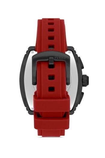 Ferro Kırmızı Silikon Kordon Erkek Kol Saati FM11351D-ZK Fonksiyonları Aktif 3ATM Su Geçirmez