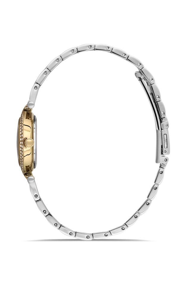 Ferro FL21608AWT-D6 Quartz Çelik Altın/Gri Yeşil Kadran 28 mm Kadın Kol Saati