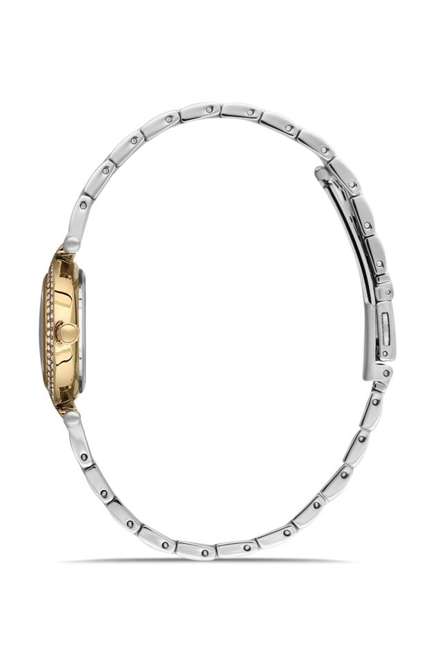 Ferro FL21608AWT-D6 Quartz Çelik Altın/Gri Yeşil Kadran 28 mm Kadın Kol Saati