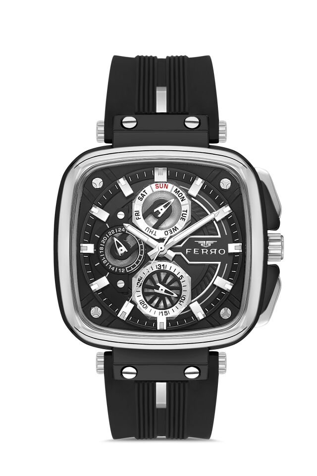 Ferro FM11352D-J2 Quartz Silikon Siyah 44 mm Erkek Kol Saati
